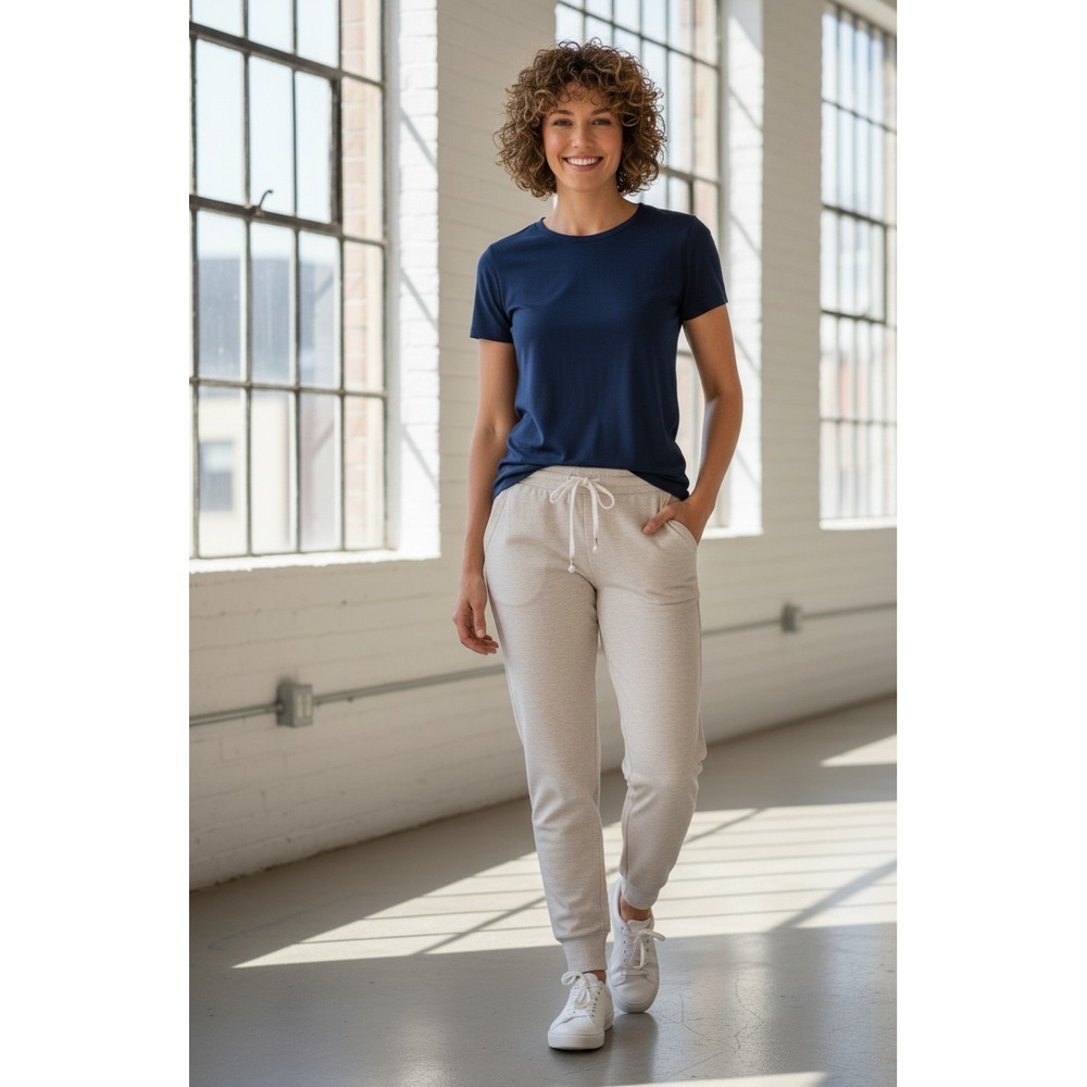 Daily‎ Ritual Jogger Pants Womens Medium Gray Cotton Terry Drawstring Athleisure